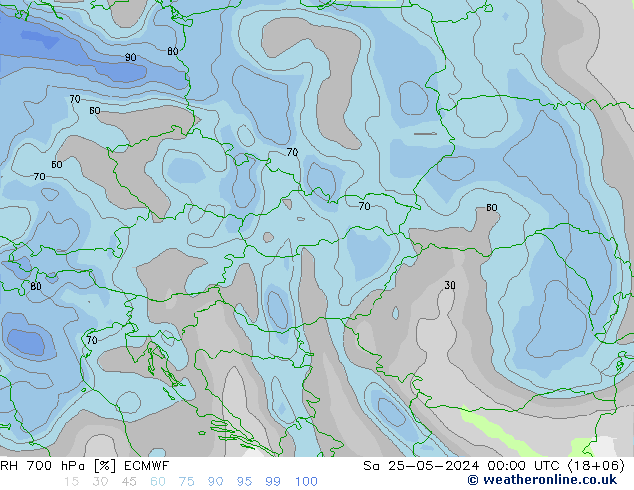 RV 700 hPa ECMWF za 25.05.2024 00 UTC