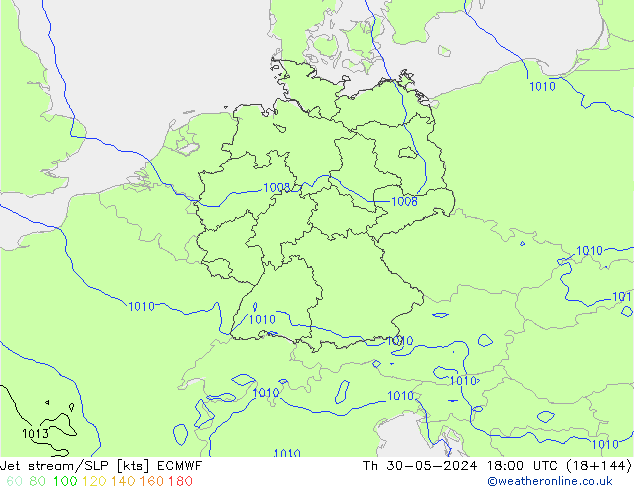 Jet Akımları/SLP ECMWF Per 30.05.2024 18 UTC