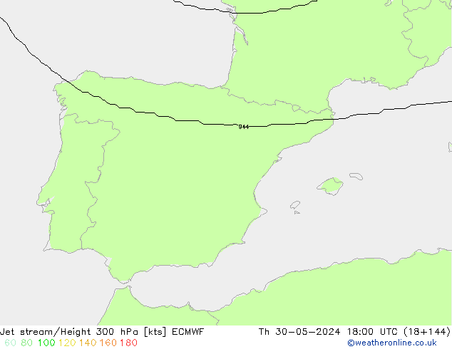 Straalstroom ECMWF do 30.05.2024 18 UTC