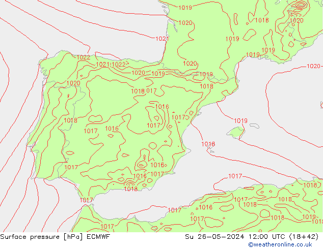 Surface pressure ECMWF Su 26.05.2024 12 UTC