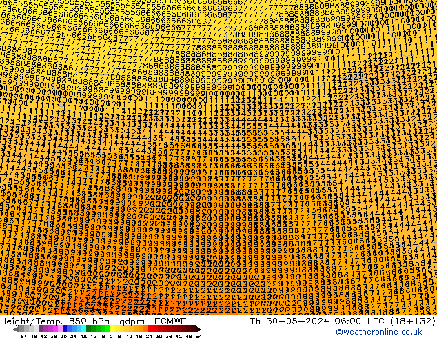 Height/Temp. 850 hPa ECMWF Do 30.05.2024 06 UTC