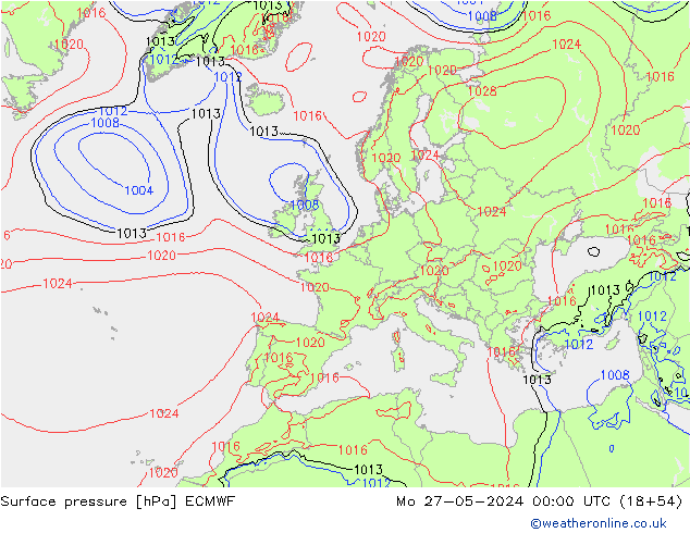 Yer basıncı ECMWF Pzt 27.05.2024 00 UTC