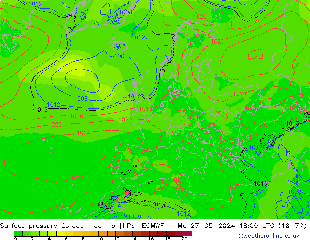 Yer basıncı Spread ECMWF Pzt 27.05.2024 18 UTC