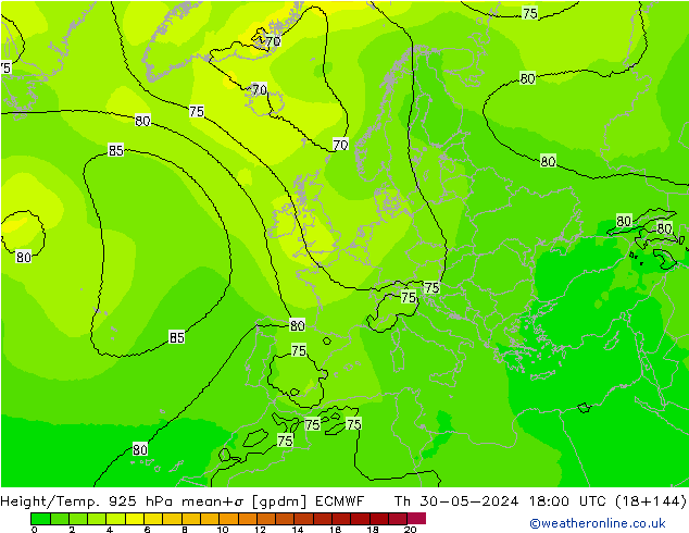 Height/Temp. 925 hPa ECMWF gio 30.05.2024 18 UTC