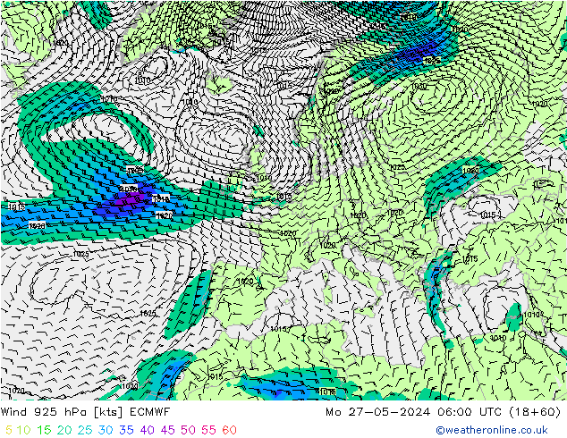 Wind 925 hPa ECMWF Po 27.05.2024 06 UTC