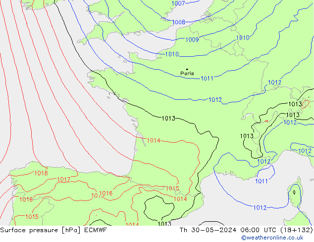 Yer basıncı ECMWF Per 30.05.2024 06 UTC