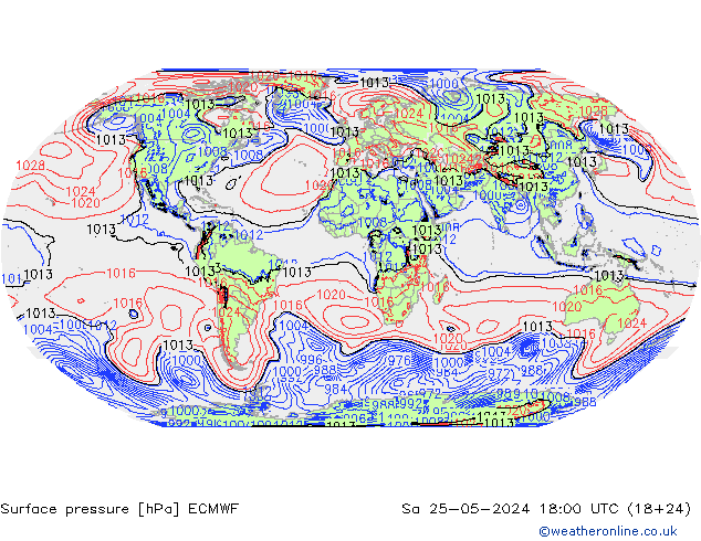Luchtdruk (Grond) ECMWF za 25.05.2024 18 UTC