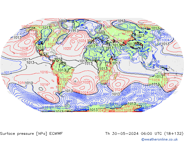 ciśnienie ECMWF czw. 30.05.2024 06 UTC