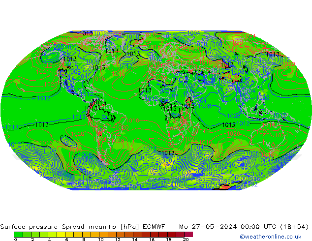 ciśnienie Spread ECMWF pon. 27.05.2024 00 UTC