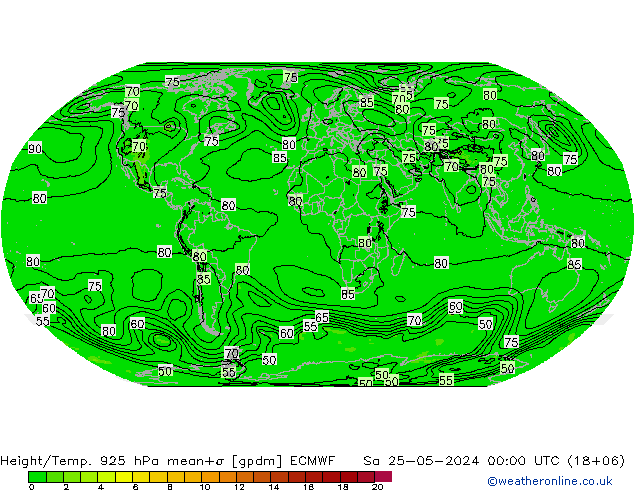 Height/Temp. 925 hPa ECMWF  25.05.2024 00 UTC