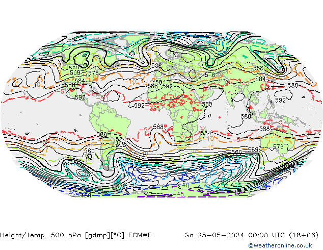 Height/Temp. 500 hPa ECMWF  25.05.2024 00 UTC