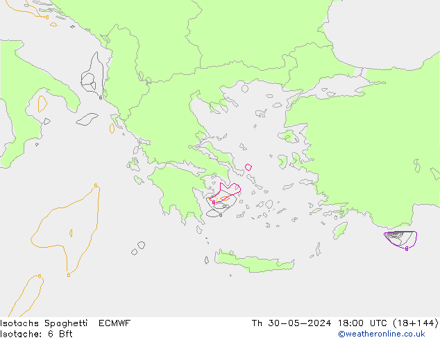 Isotachs Spaghetti ECMWF Qui 30.05.2024 18 UTC