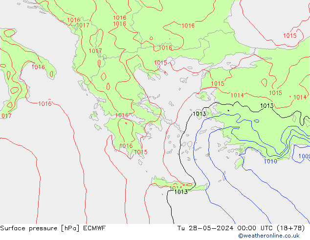 Bodendruck ECMWF Di 28.05.2024 00 UTC