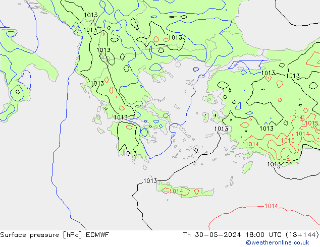 ciśnienie ECMWF czw. 30.05.2024 18 UTC