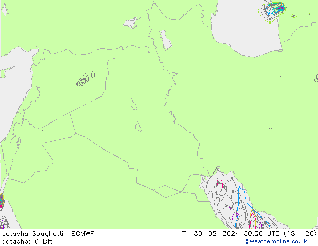 Izotacha Spaghetti ECMWF czw. 30.05.2024 00 UTC