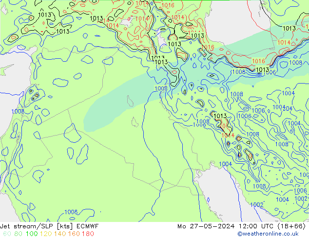 Prąd strumieniowy ECMWF pon. 27.05.2024 12 UTC