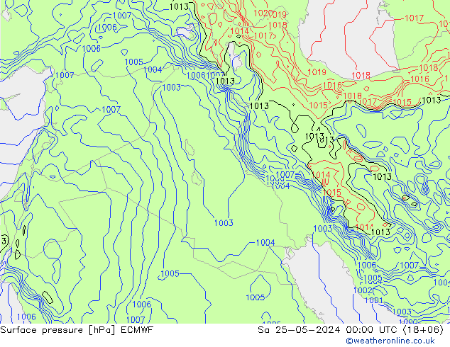 Bodendruck ECMWF Sa 25.05.2024 00 UTC