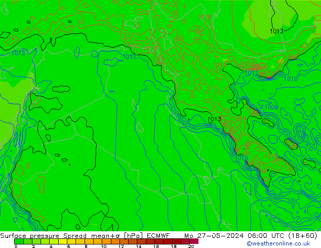 pressão do solo Spread ECMWF Seg 27.05.2024 06 UTC