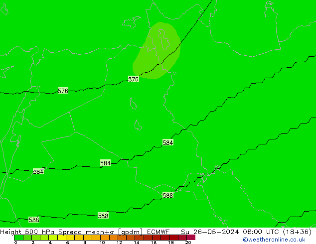 Geop. 500 hPa Spread ECMWF dom 26.05.2024 06 UTC