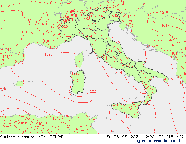 Yer basıncı ECMWF Paz 26.05.2024 12 UTC