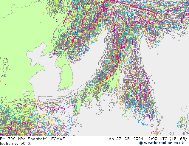 RV 700 hPa Spaghetti ECMWF ma 27.05.2024 12 UTC