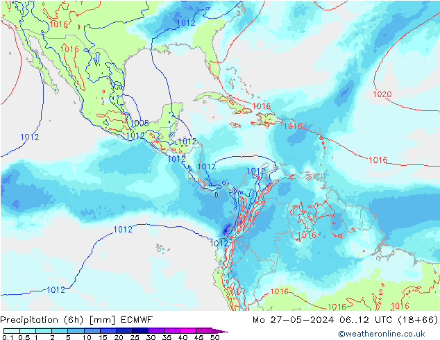 Yağış (6h) ECMWF Pzt 27.05.2024 12 UTC