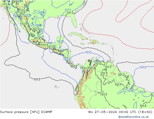 Surface pressure ECMWF Mo 27.05.2024 06 UTC