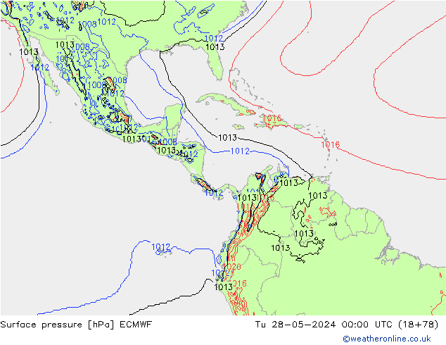 Surface pressure ECMWF Tu 28.05.2024 00 UTC