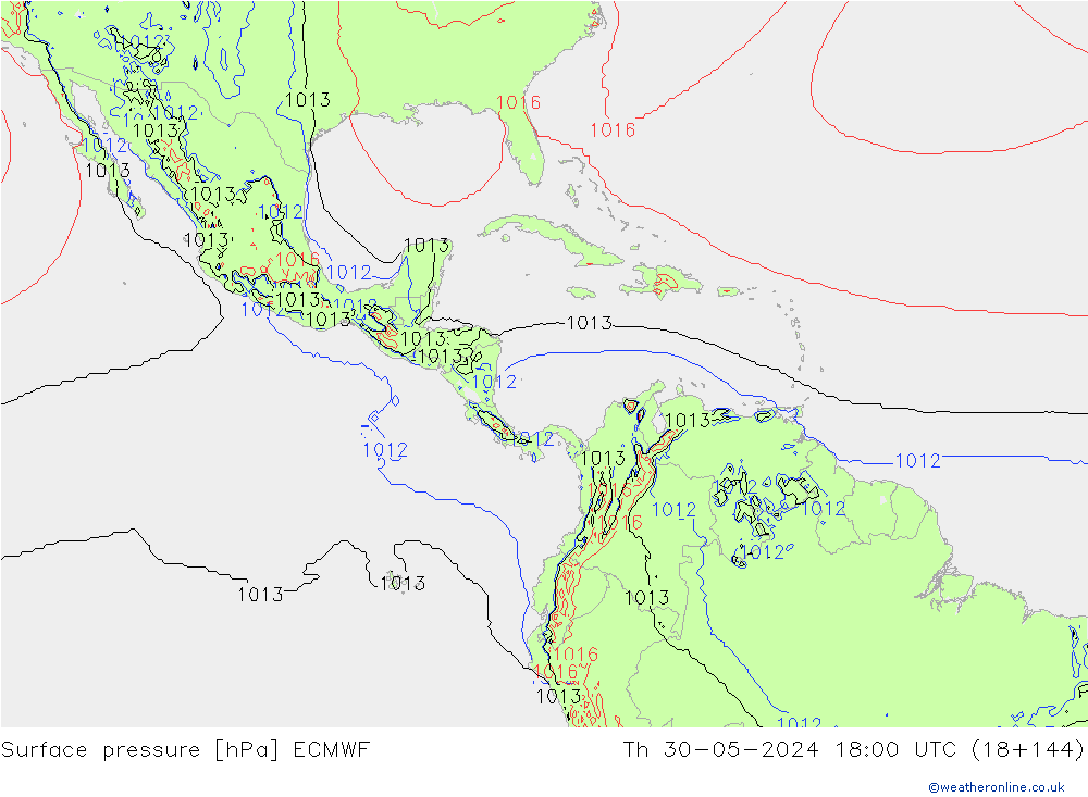 ciśnienie ECMWF czw. 30.05.2024 18 UTC