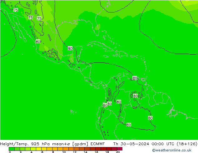 Height/Temp. 925 гПа ECMWF чт 30.05.2024 00 UTC