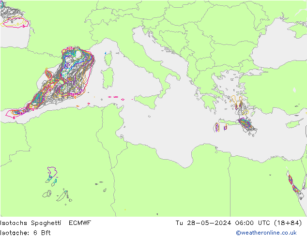 Isotaca Spaghetti ECMWF mar 28.05.2024 06 UTC