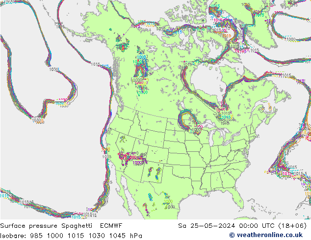 Yer basıncı Spaghetti ECMWF Cts 25.05.2024 00 UTC