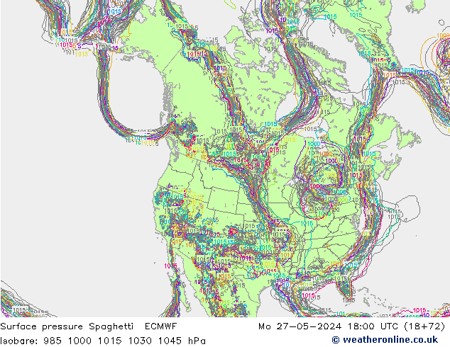 ciśnienie Spaghetti ECMWF pon. 27.05.2024 18 UTC