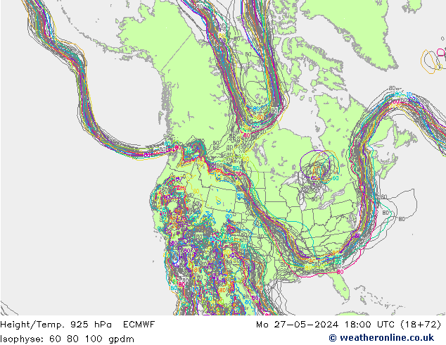 Height/Temp. 925 hPa ECMWF  27.05.2024 18 UTC