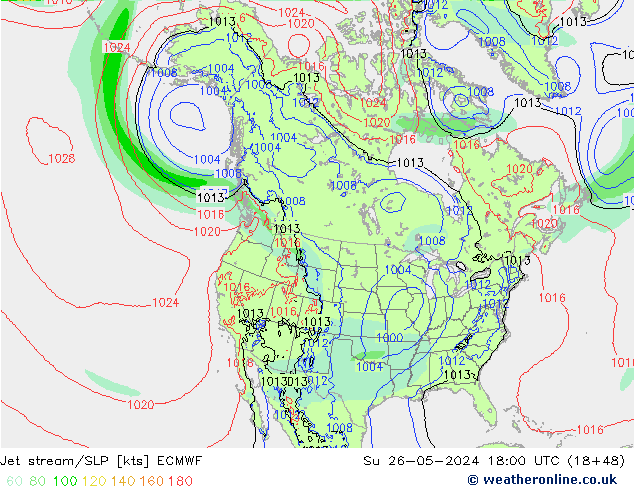 Corrente a getto ECMWF dom 26.05.2024 18 UTC