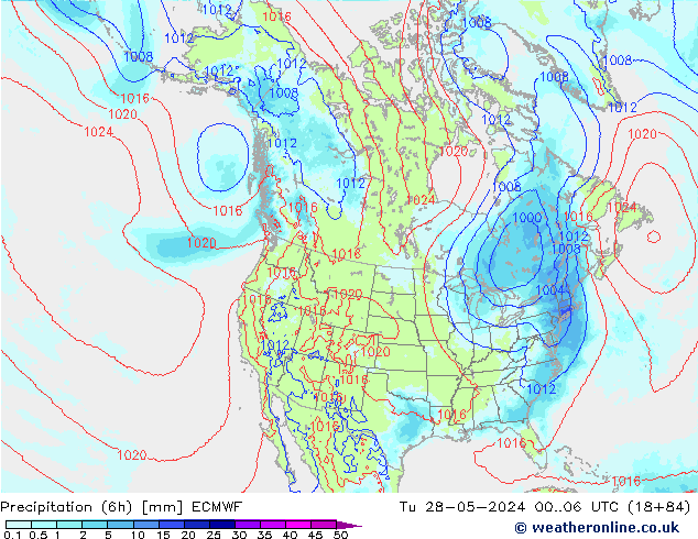 opad (6h) ECMWF wto. 28.05.2024 06 UTC