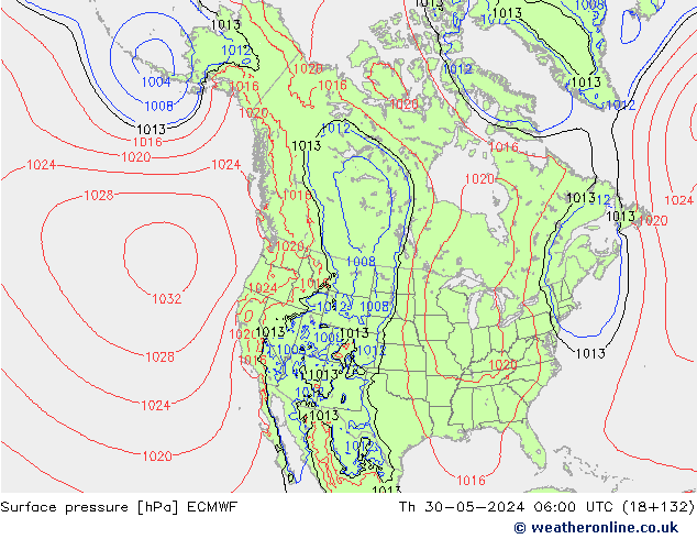 ciśnienie ECMWF czw. 30.05.2024 06 UTC