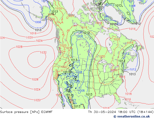 Surface pressure ECMWF Th 30.05.2024 18 UTC