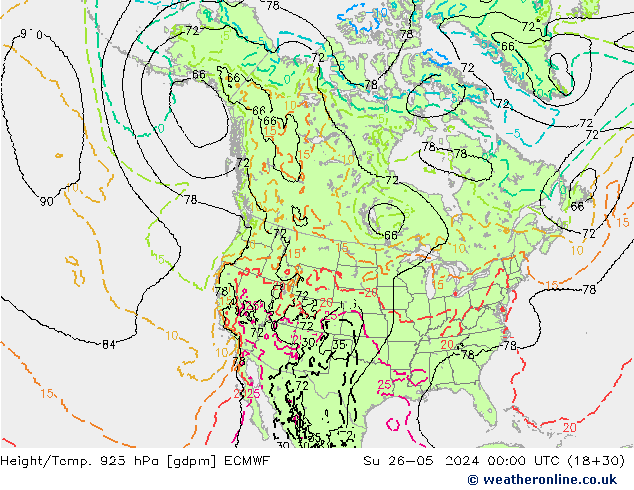 Height/Temp. 925 hPa ECMWF Su 26.05.2024 00 UTC