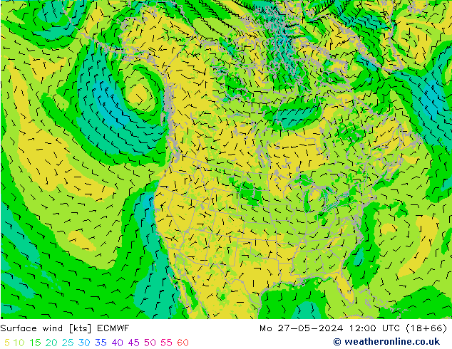 Surface wind ECMWF Mo 27.05.2024 12 UTC