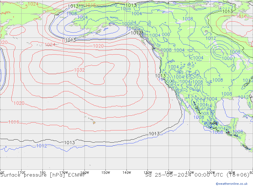 Atmosférický tlak ECMWF So 25.05.2024 00 UTC