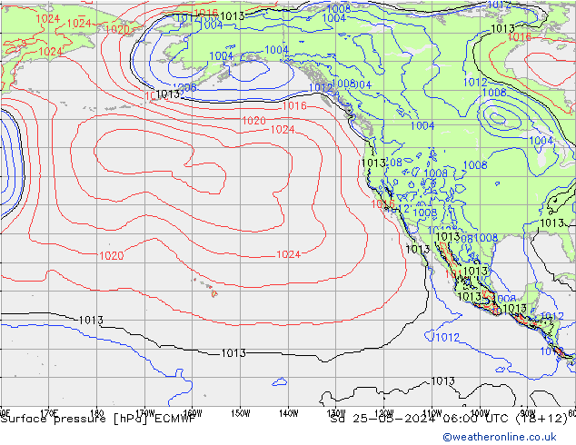 приземное давление ECMWF сб 25.05.2024 06 UTC