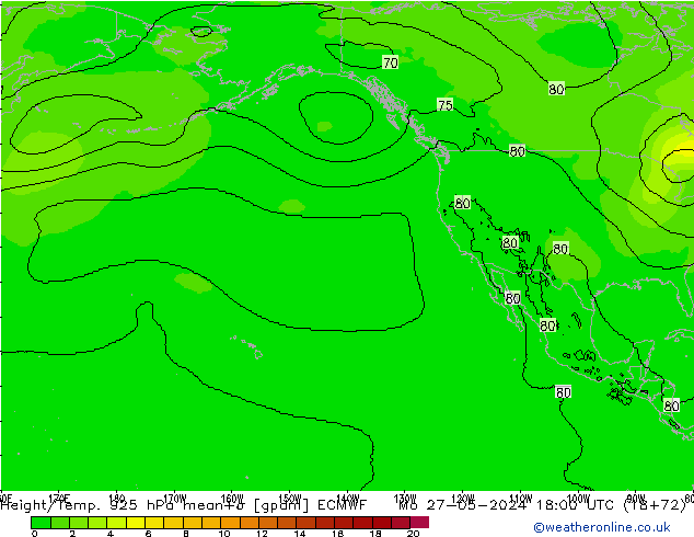 Hoogte/Temp. 925 hPa ECMWF ma 27.05.2024 18 UTC