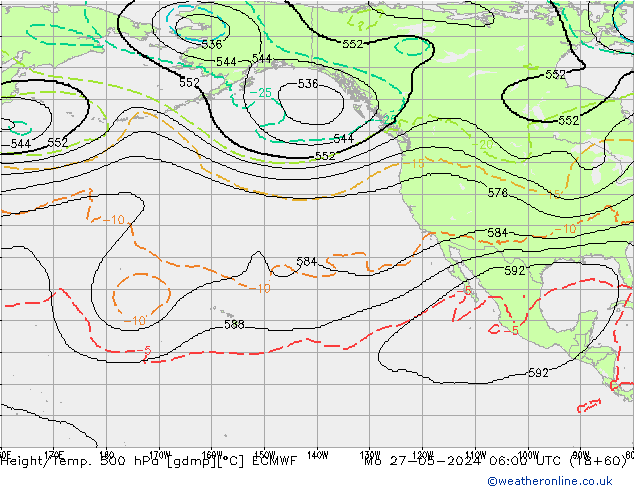 Hoogte/Temp. 500 hPa ECMWF ma 27.05.2024 06 UTC