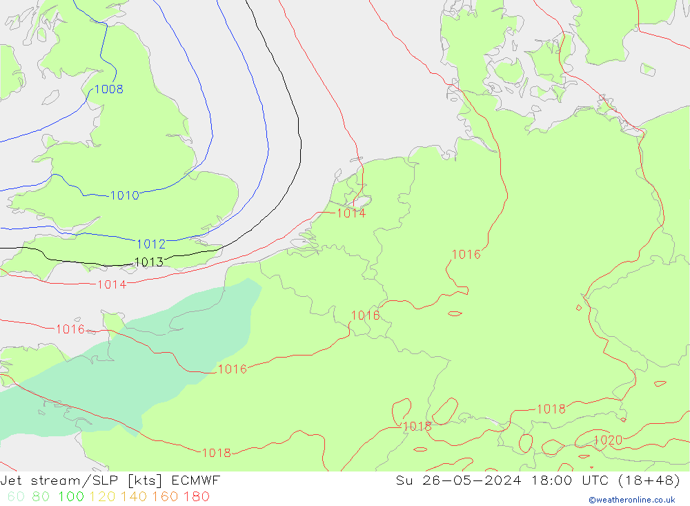 Prąd strumieniowy ECMWF nie. 26.05.2024 18 UTC