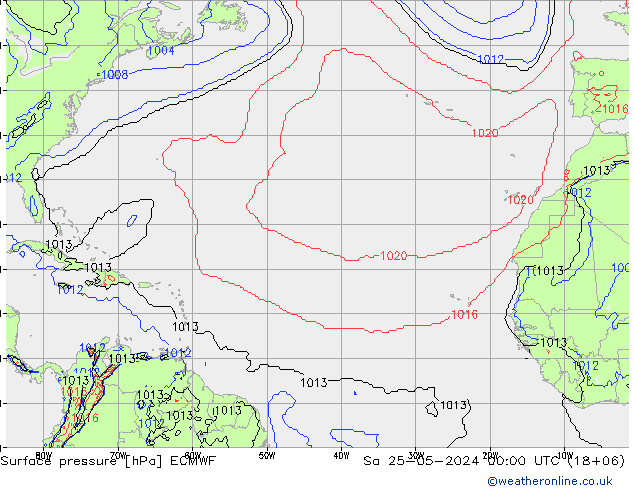 pression de l'air ECMWF sam 25.05.2024 00 UTC