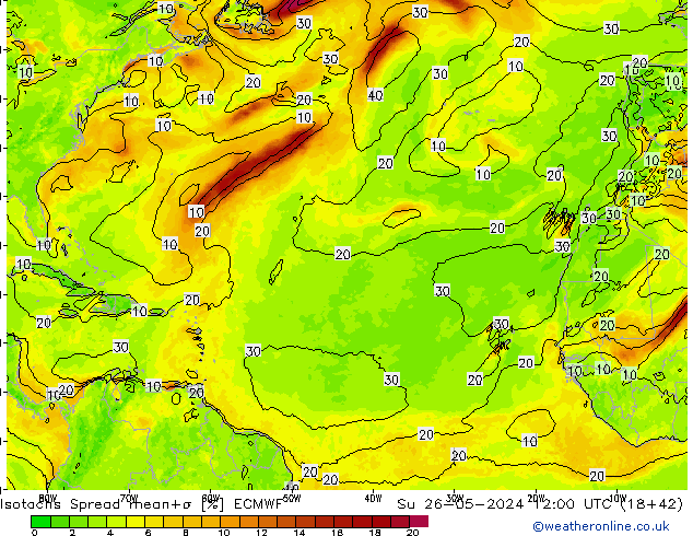 Isotachs Spread ECMWF Ne 26.05.2024 12 UTC