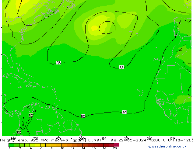 Height/Temp. 925 hPa ECMWF Qua 29.05.2024 18 UTC