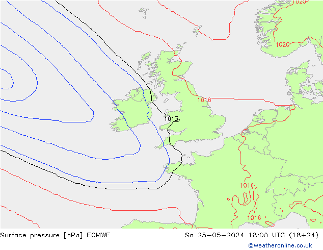 приземное давление ECMWF сб 25.05.2024 18 UTC