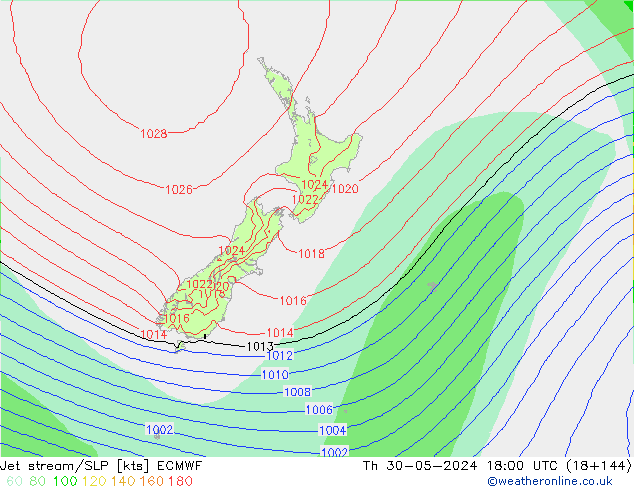 Jet stream/SLP ECMWF Th 30.05.2024 18 UTC